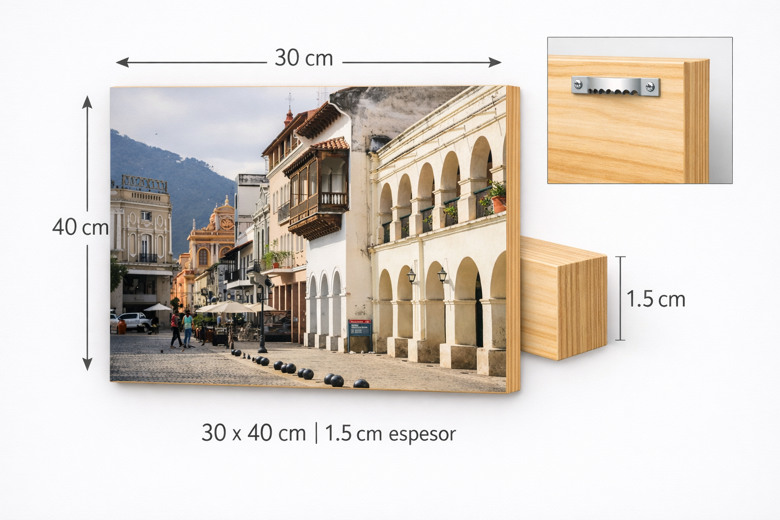 CUADRO FOTOGRÁFICO EN MADERA – SALTA LA LINDA 30X40 - Imagen 2
