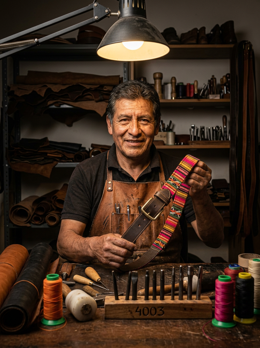CINTO DE AGUAYO Y CUERO - CACHI - Imagen 2