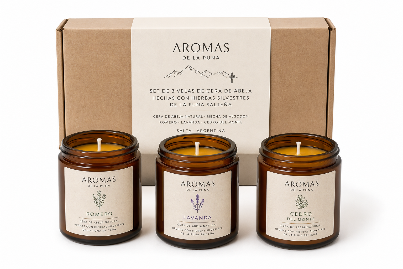 SET DE VELAS AROMÁTICAS CON HIERBAS DEL NORTE - Imagen 5